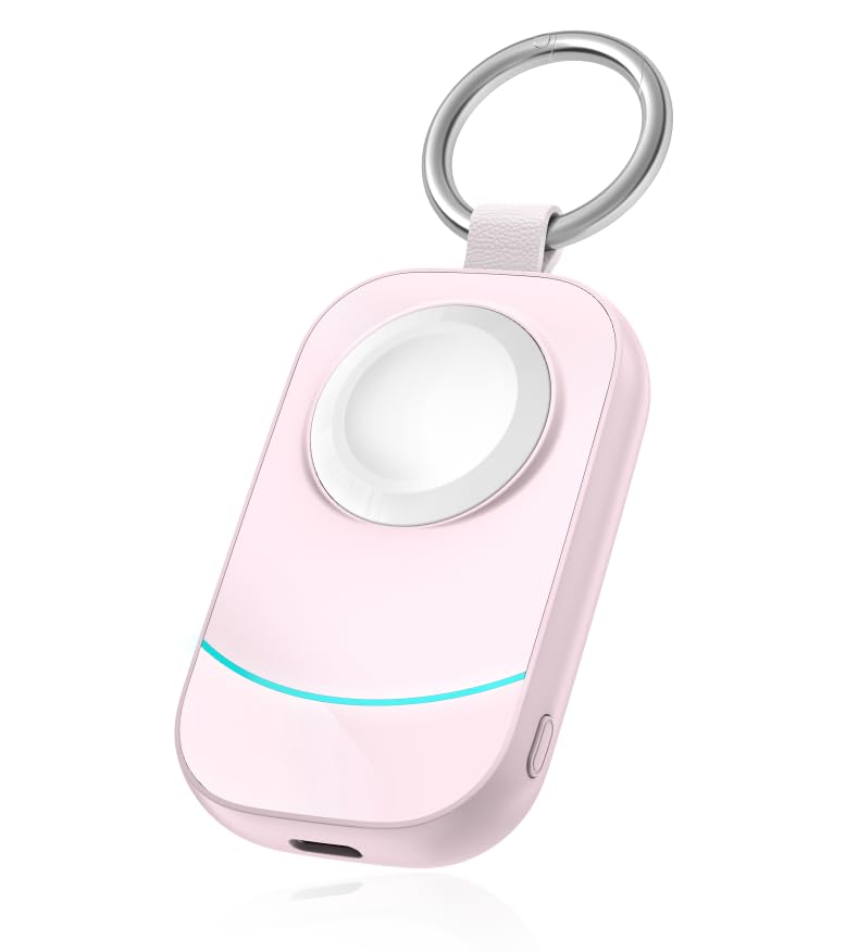 Valentines Day Gifts for Her Pink - Gifts for Women, Wife, Teen Girls - Portable Charger with Keychain for Apple Watch