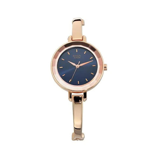 Titan Raga Quartz Analog Blue Dial Metal Strap Watch for Women-NS2575WM02