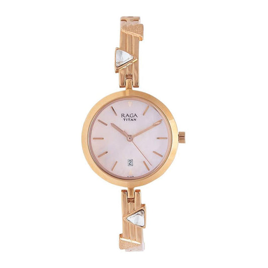 Titan Pink Dial Analog Watch For Women -Nr2606Wm04