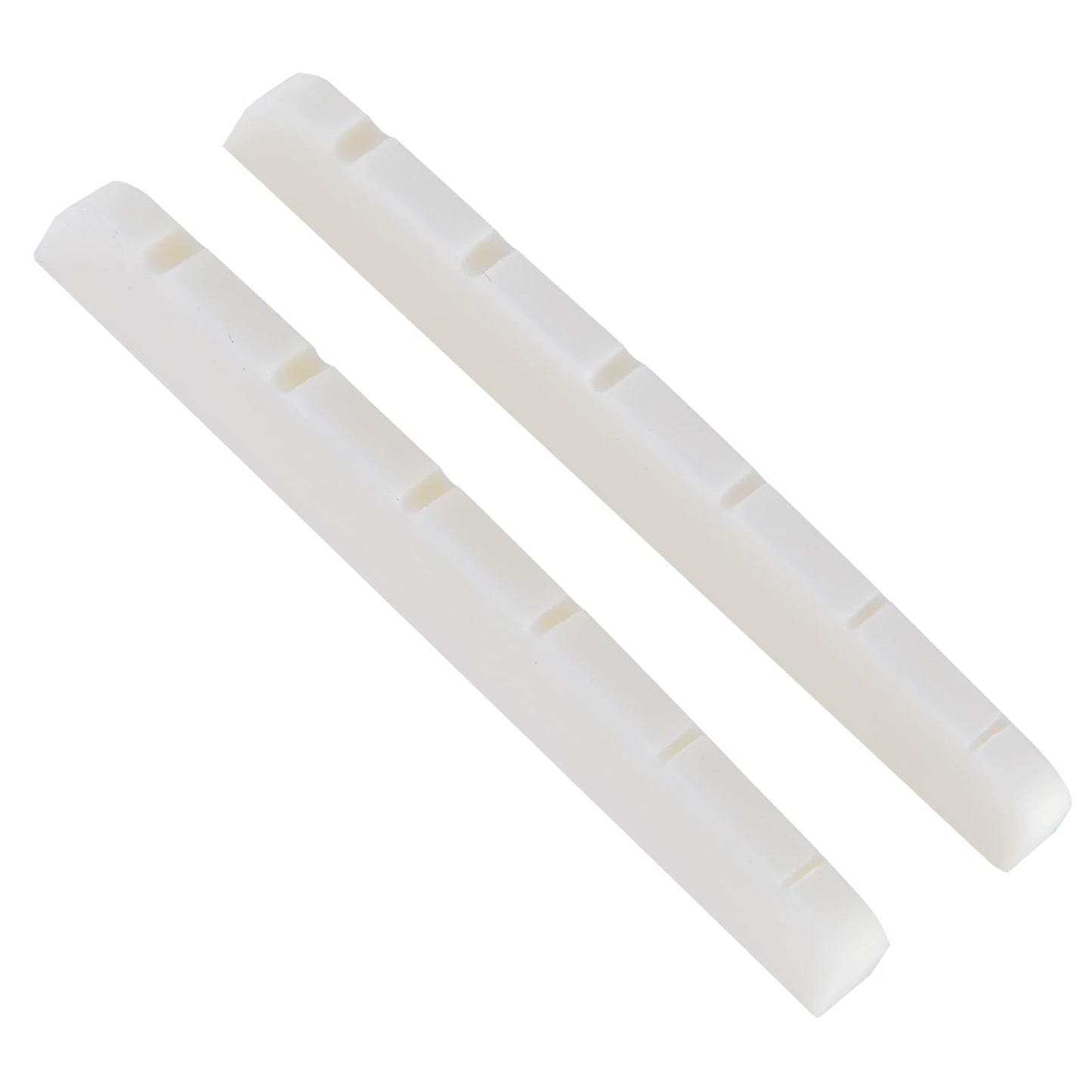 2 Pcs 42mm Electric Guitar Bone Nuts for 6 String, Pre-Slotted Flat Bottom Compatible with Strat Tele Guitars, 42x3.5x4.5/3.5mm(