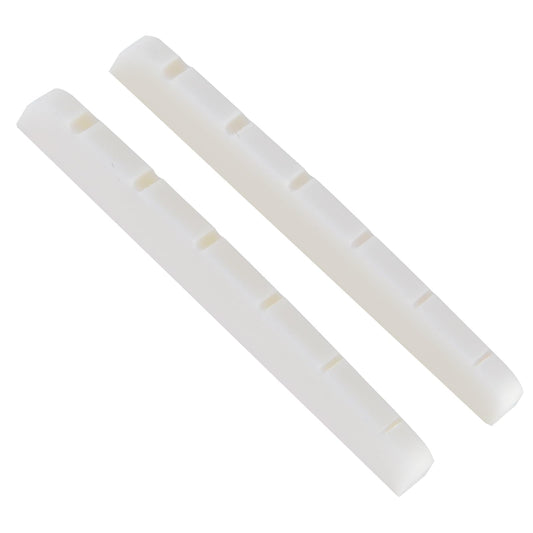 2 Pcs 42mm Electric Guitar Bone Nuts for 6 String, Pre-Slotted Flat Bottom Compatible with Strat Tele Guitars, 42x3.5x4.5/3.5mm(