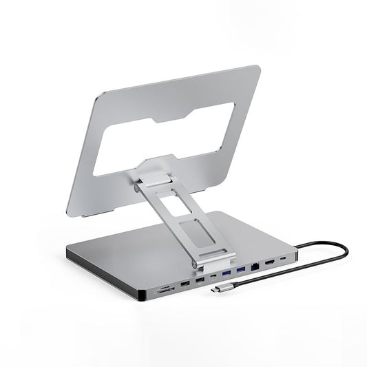 USB C Hub Stand for MacBook Pro, 10 in 1 Adapter for MacBook Air Docking Station with 4K 60Hz HDMI, RJ45 Gigabit Ethernet, SD/TF