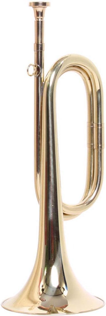 Tzong B Flat Military Cavalry Scouting Trumpet Bugle with Mouthpiece for School Band Cavalry Beginner Military Orchestra