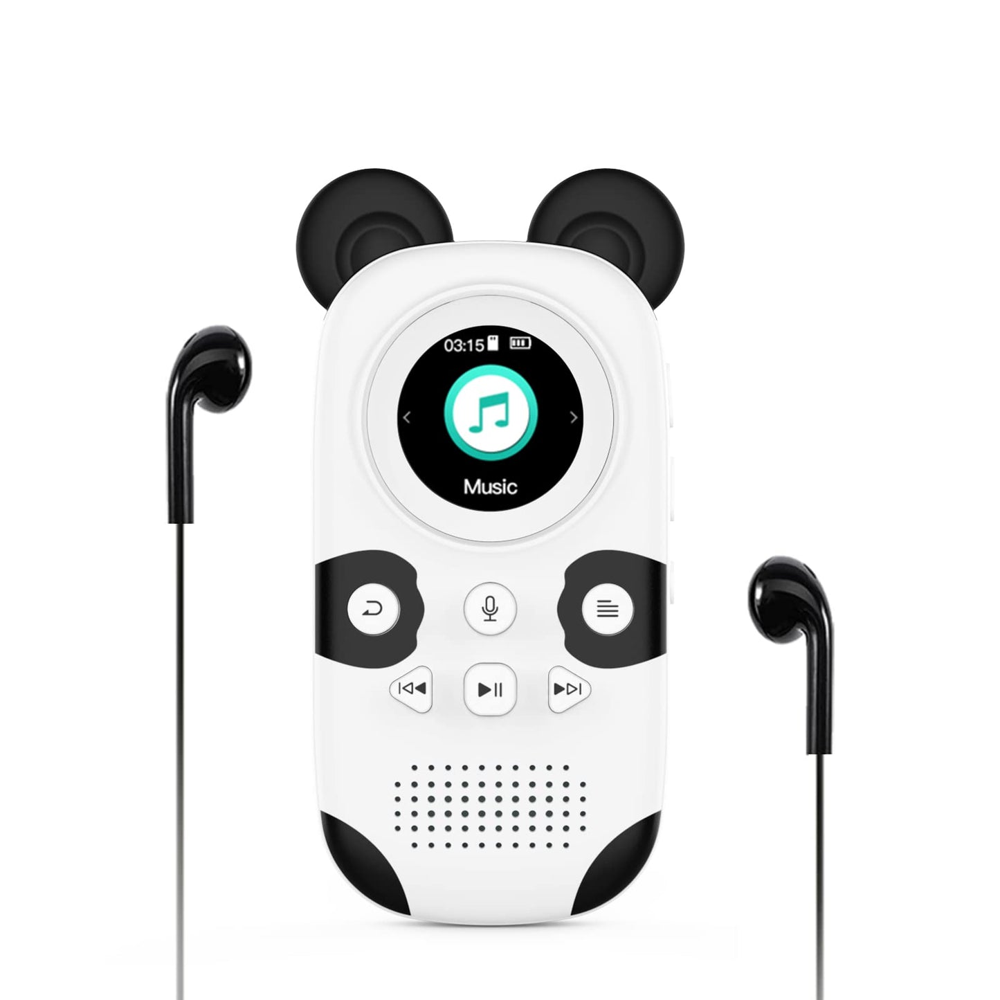 RUIZU MP3 Player for Kids, 64GB Cute Panda, Bluetooth 5.0, FM Radio, Voice Recorder, Model X31
