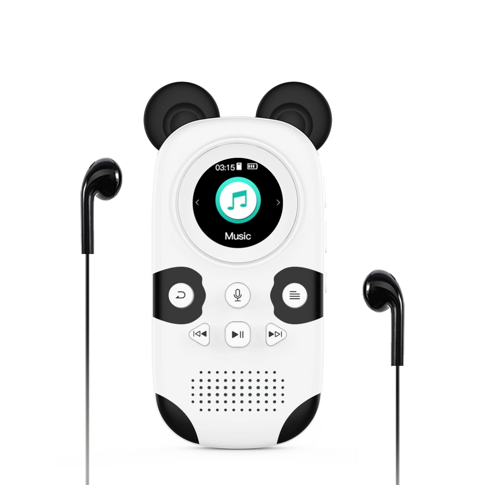 RUIZU MP3 Player for Kids, 64GB Cute Panda, Bluetooth 5.0, FM Radio, Voice Recorder, Model X31