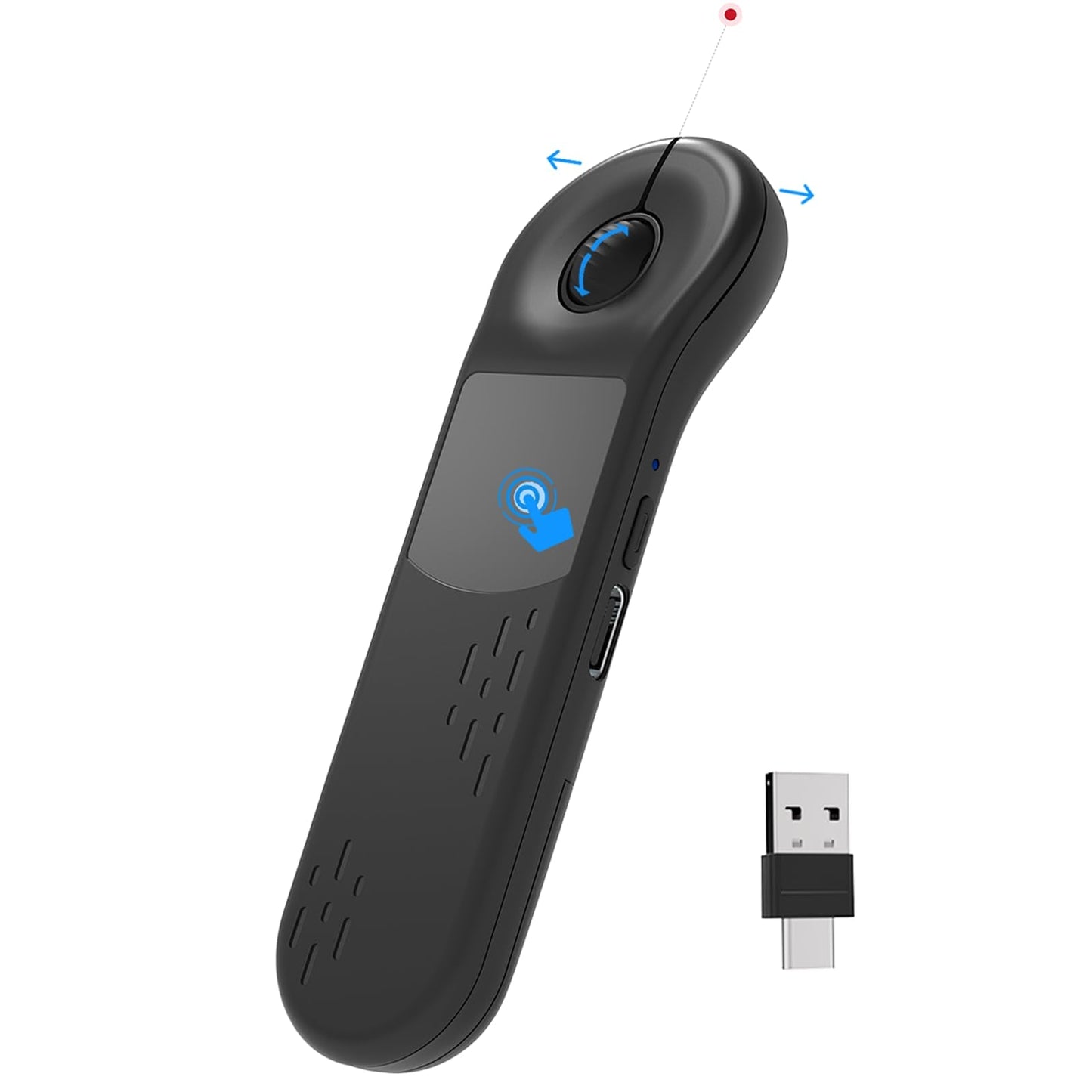 ZOZVO Rechargeable Air Mouse for PC/iOS/Android with Touchpad Wireless PPT Presenter with Bluetooth 2.4G, Works with PowerPoint/