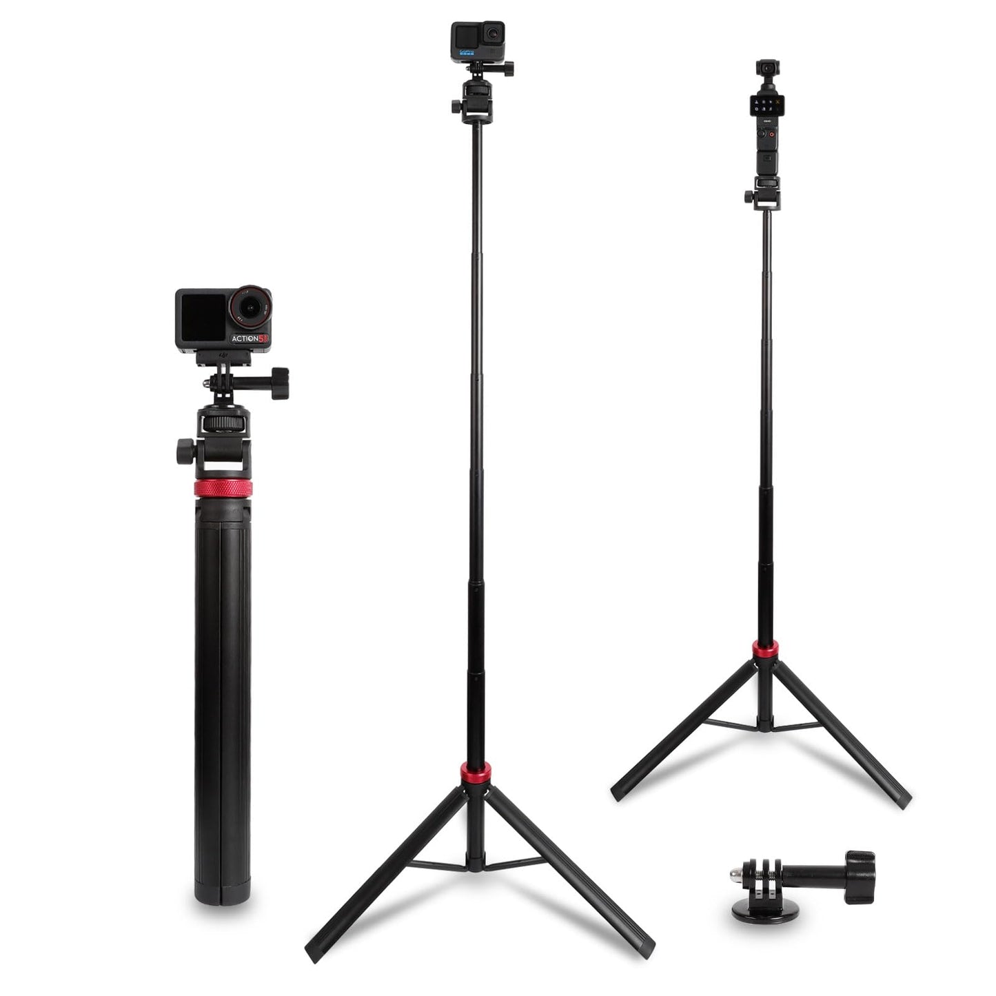 Osmo Action 6/5 pro 81 Extendable Selfie Stick & Tripod for Gopro Camera, Vlogging Video Recording, Compatible with GoPro Max He
