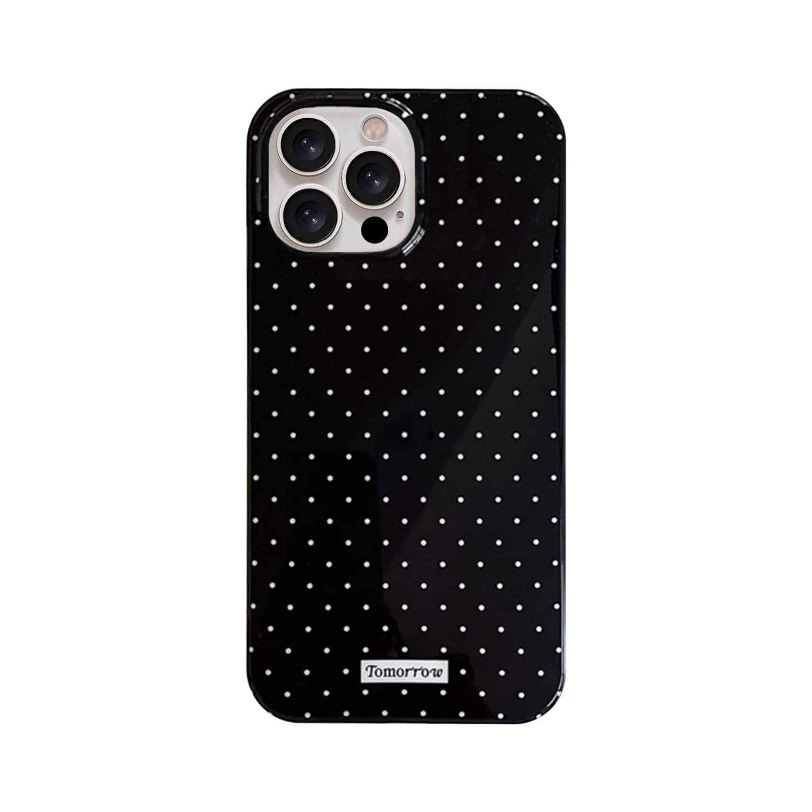 Faneiy for iPhone 16 Pro Case Cute Fashion Polka Dot Aesthetics Women Girly Stylish Protective Soft Shockproof Phone Case Black