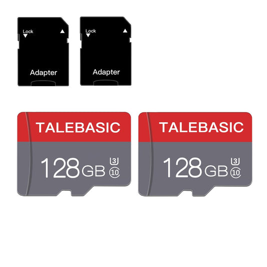 2 Pack 128GB Memory Card Class 10 Flash Card Fast Speed TF Card with Adapter for Tablet/Mobile Phone/Camera/Car Audio/Game Conso