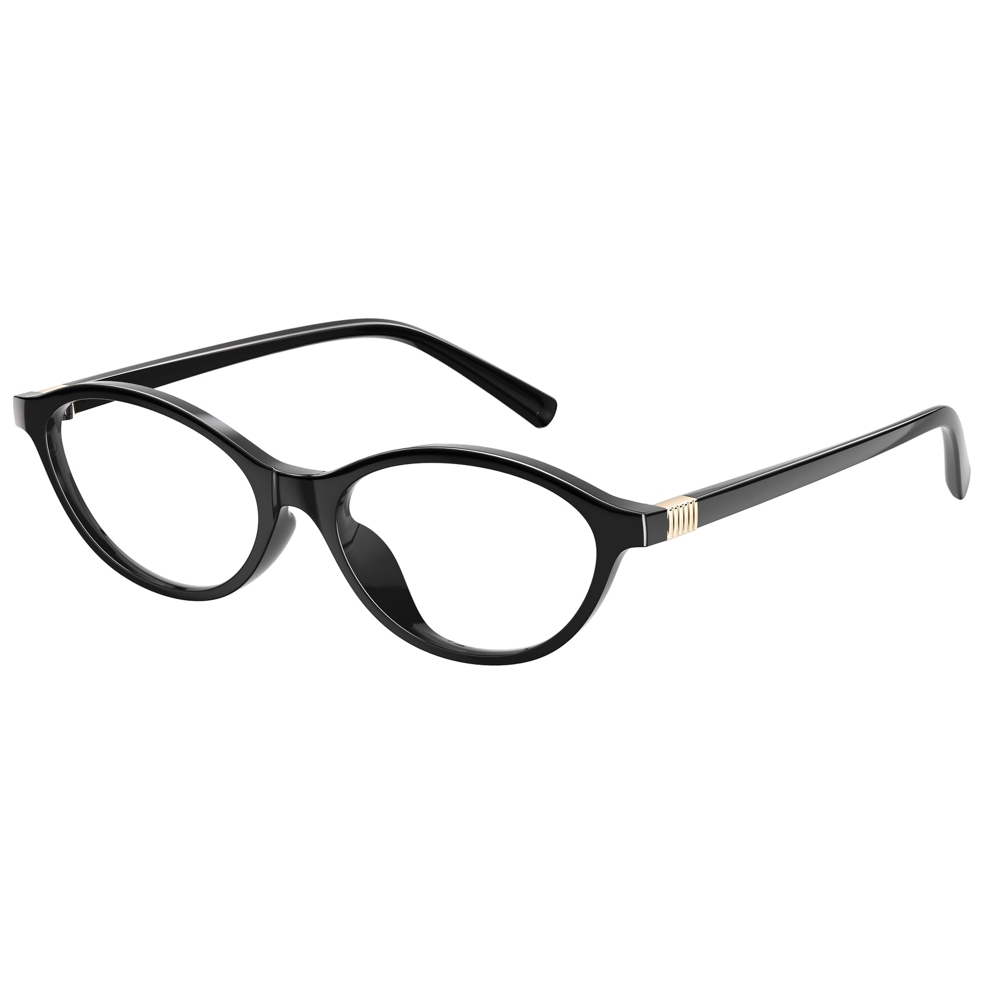 resjok Blue Light Glasses for Woman - Fashion Oval Frame Blue Light Blocking Glasses, Anti Eyestrain Eyeglasses (LightBlack)