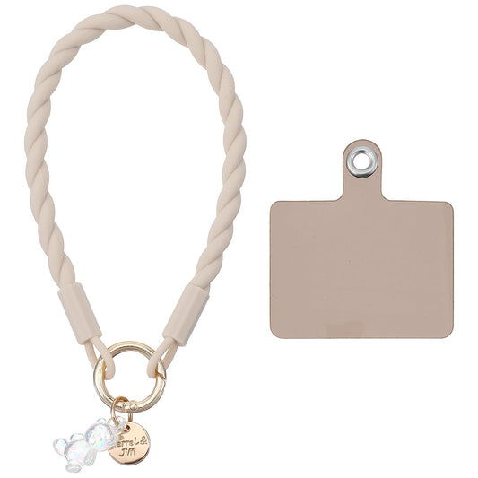 Ymapinc Cute Phone Strap Charm, Non Slip Matching Charm Braided Lanyard for Phone Case Supplies, Mini Bear Silicone Wrist