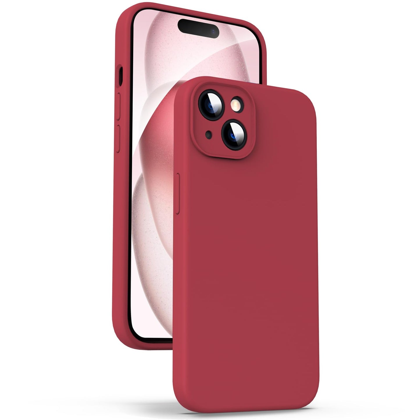 Supdeal Liquid Silicone Case for iPhone 15 - [Camera All-Round Protection] [Soft Microfiber Lining Anti-Scratch] 4 Layer Full Co