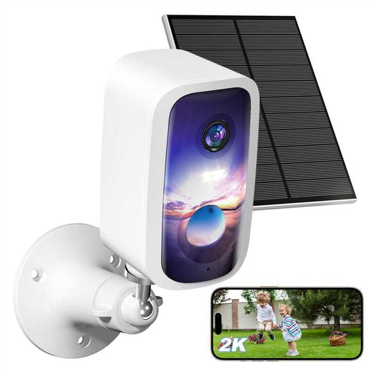 Solar Security Cameras Wireless Outdoor - HD 2K Battery Powered Cameras for Home Security Outside, 5G & 2.4G WiFi Surveillance I
