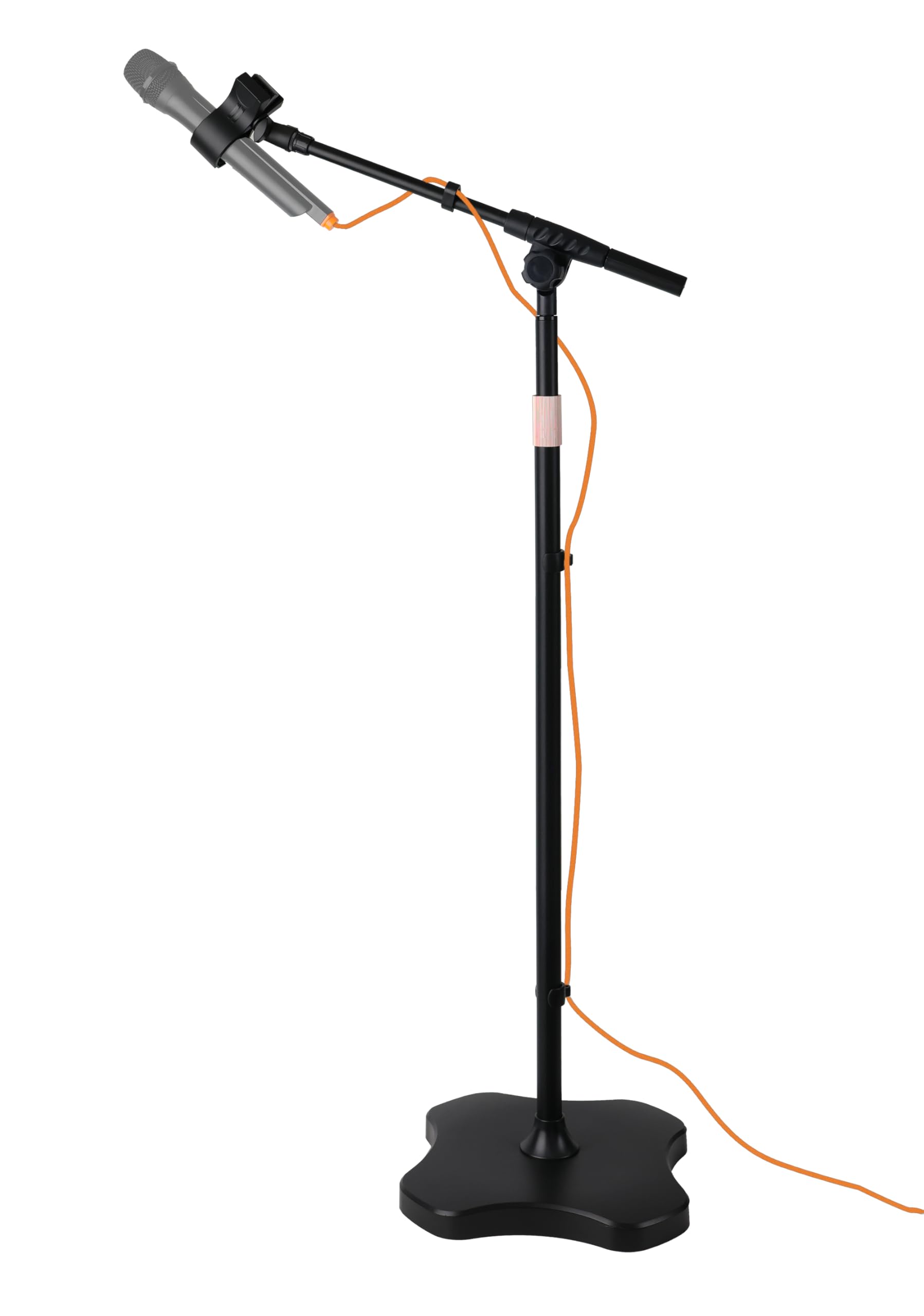 Mic Stand Floor with Boom Arm Microphone Stand with Heavy Weighted Base, Adjustable Height 25 to 69, Music Stand with Mic Holder