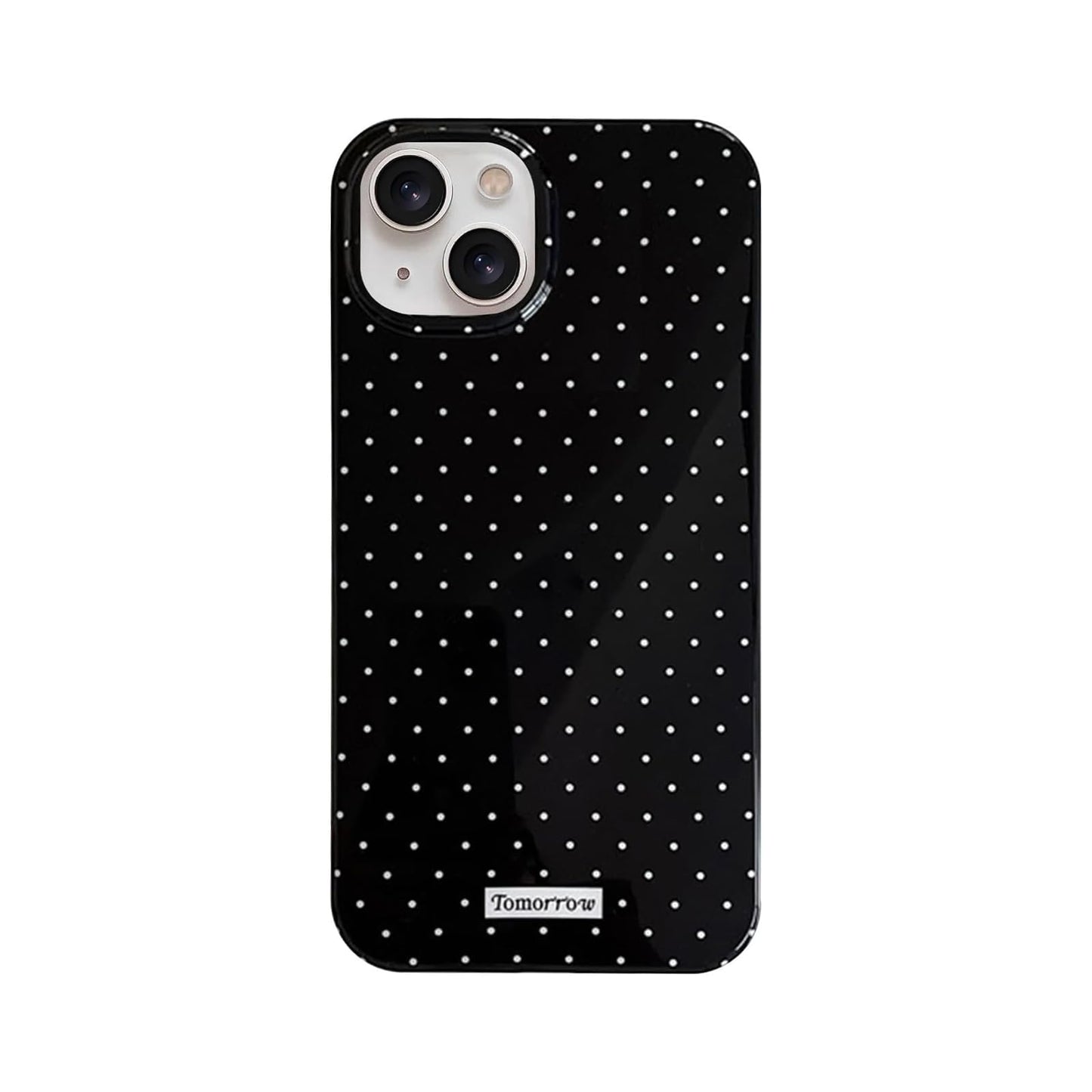 Faneiy for iPhone 15 Case Cute Fashion Polka Dot Aesthetics Women Girly Stylish Protective Soft Shockproof Phone Case Black