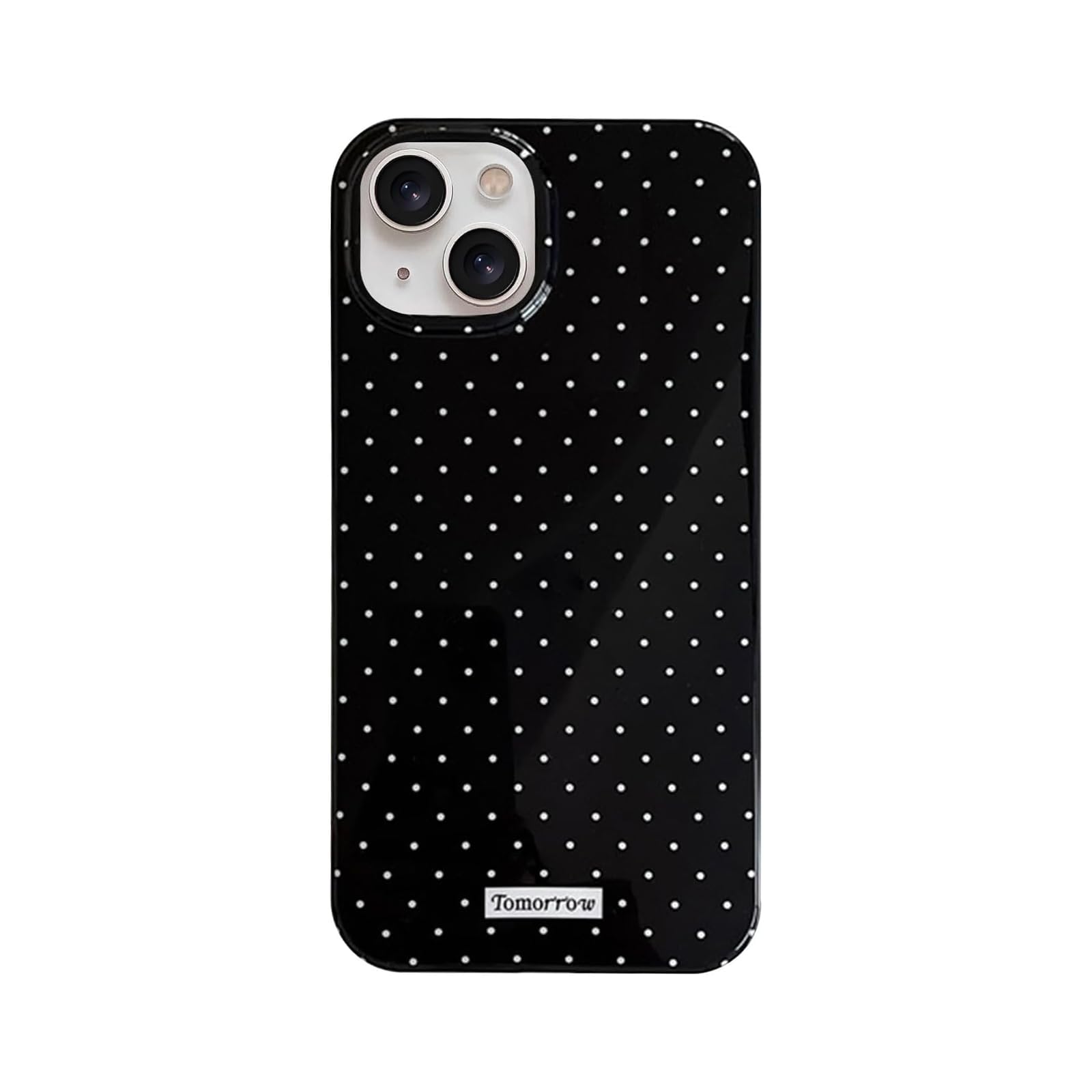 Faneiy for iPhone 15 Case Cute Fashion Polka Dot Aesthetics Women Girly Stylish Protective Soft Shockproof Phone Case Black