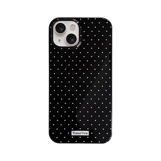Faneiy for iPhone 15 Case Cute Fashion Polka Dot Aesthetics Women Girly Stylish Protective Soft Shockproof Phone Case Black