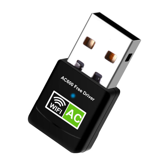 Driver Free USB WiFi Adapter for Desktop PC 600Mbps Dual Band 2.4G 5.8G Wireless Network Adapter, Wi-Fi Dongle Compatible with W