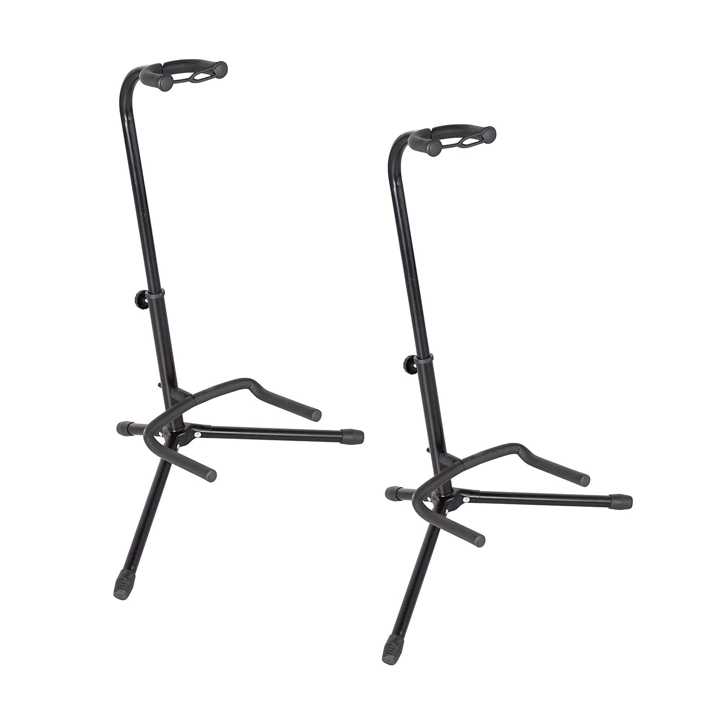 Rok-It Two Pack of Single Standard Guitar Stands for Acoustic, Electric, or Bass Guitars; (2PK-RI-GTRSTD-1)