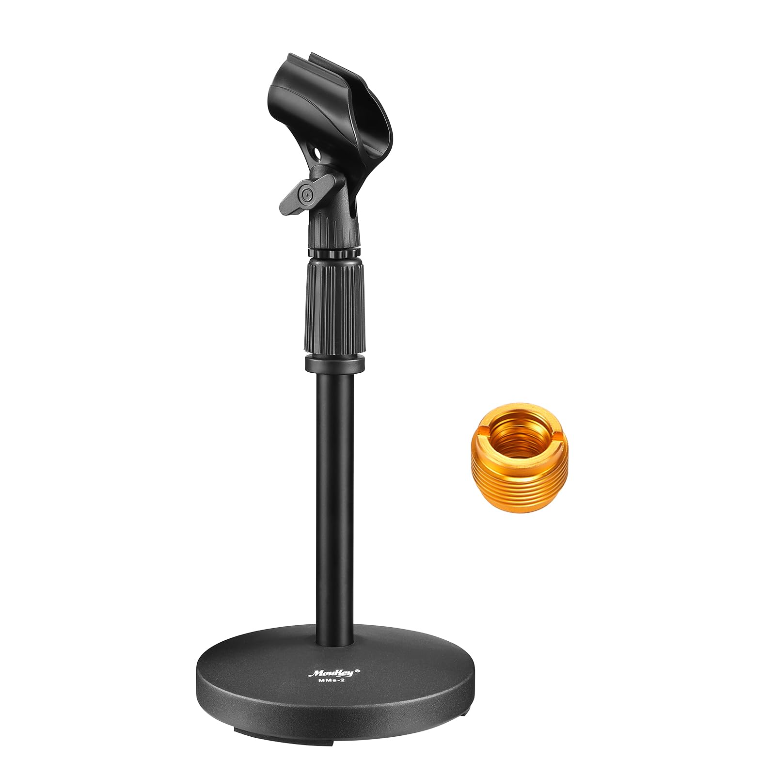 Desktop Microphone Stand, Moukey Upgraded Adjustable Table Mic Stand with Non-Slip Metal Base for Blue Yeti Snowball Spark, Othe