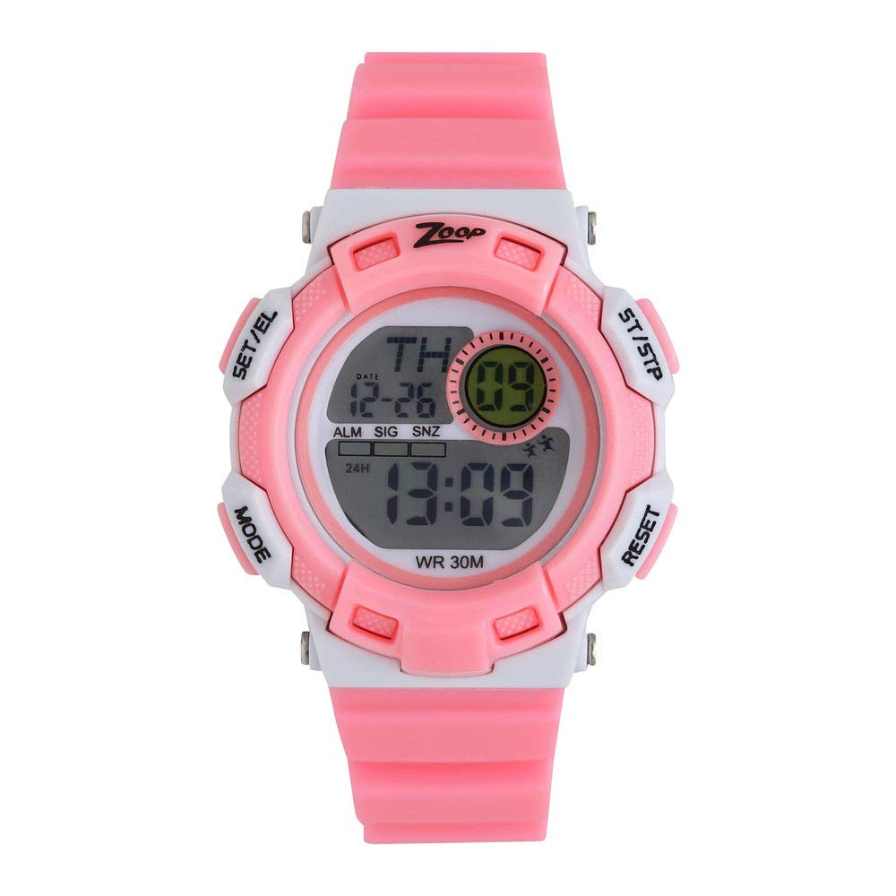 Zoop Unisex Two Tone Dial Digital Watch - Nl16009Pp05 (Grey), Grey, Free Size, Modern
