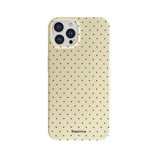 Faneiy for iPhone 15 Pro Case Cute Fashion Polka Dot Aesthetics Women Girly Stylish Protective Soft Shockproof Phone Case Yellow