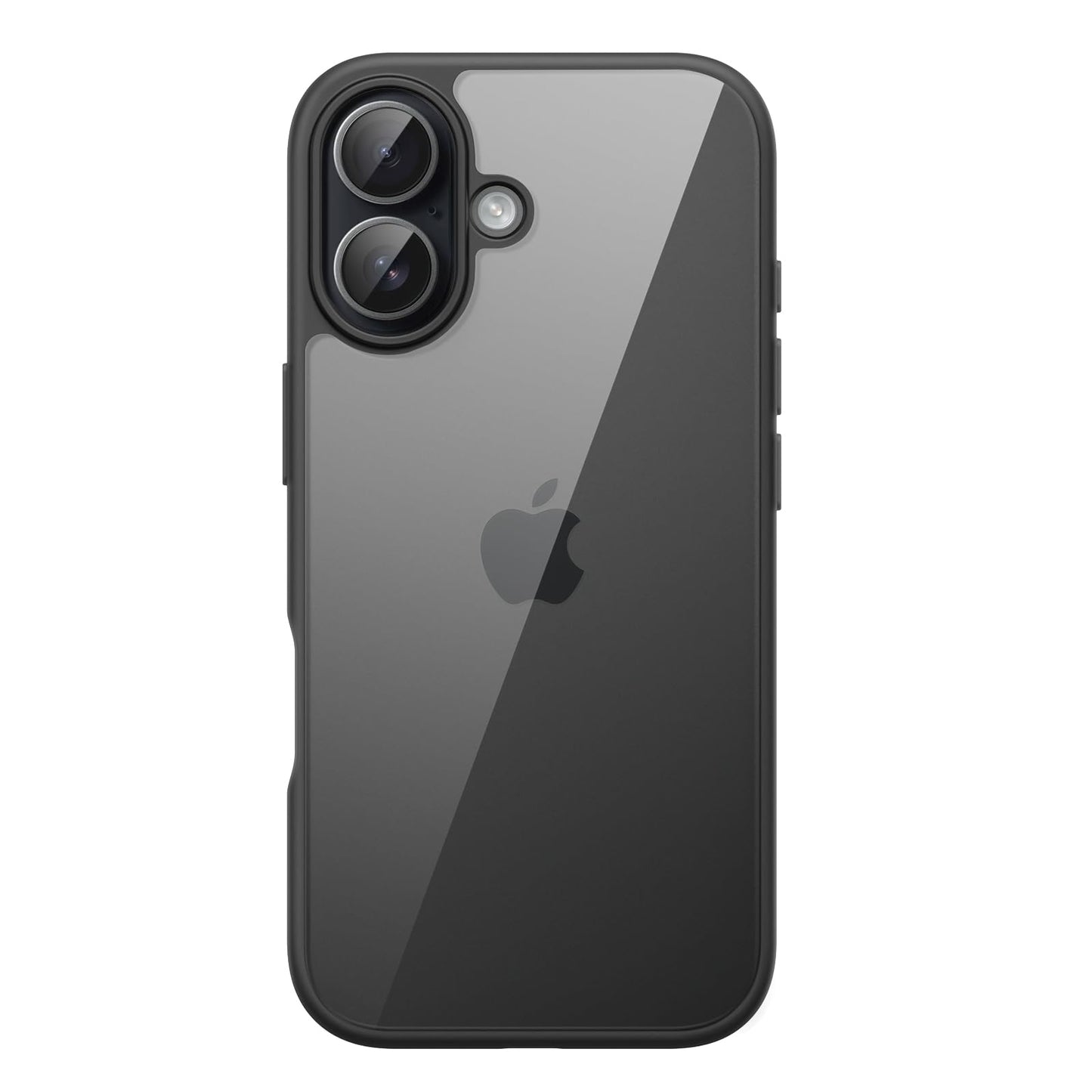 JETech Case for iPhone 17 6.3-Inch, Shockproof Phone Bumper Cover, Solid Color Matte TPU Frame, Anti-Scratch Clear Back (Black)