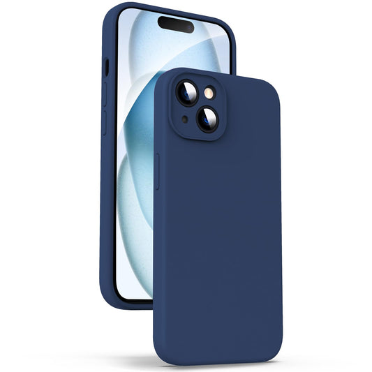Supdeal Liquid Silicone Case for iPhone 15 Plus - [Camera All-Round Protection] [Soft Microfiber Lining Anti-Scratch] 4 Layer Fu