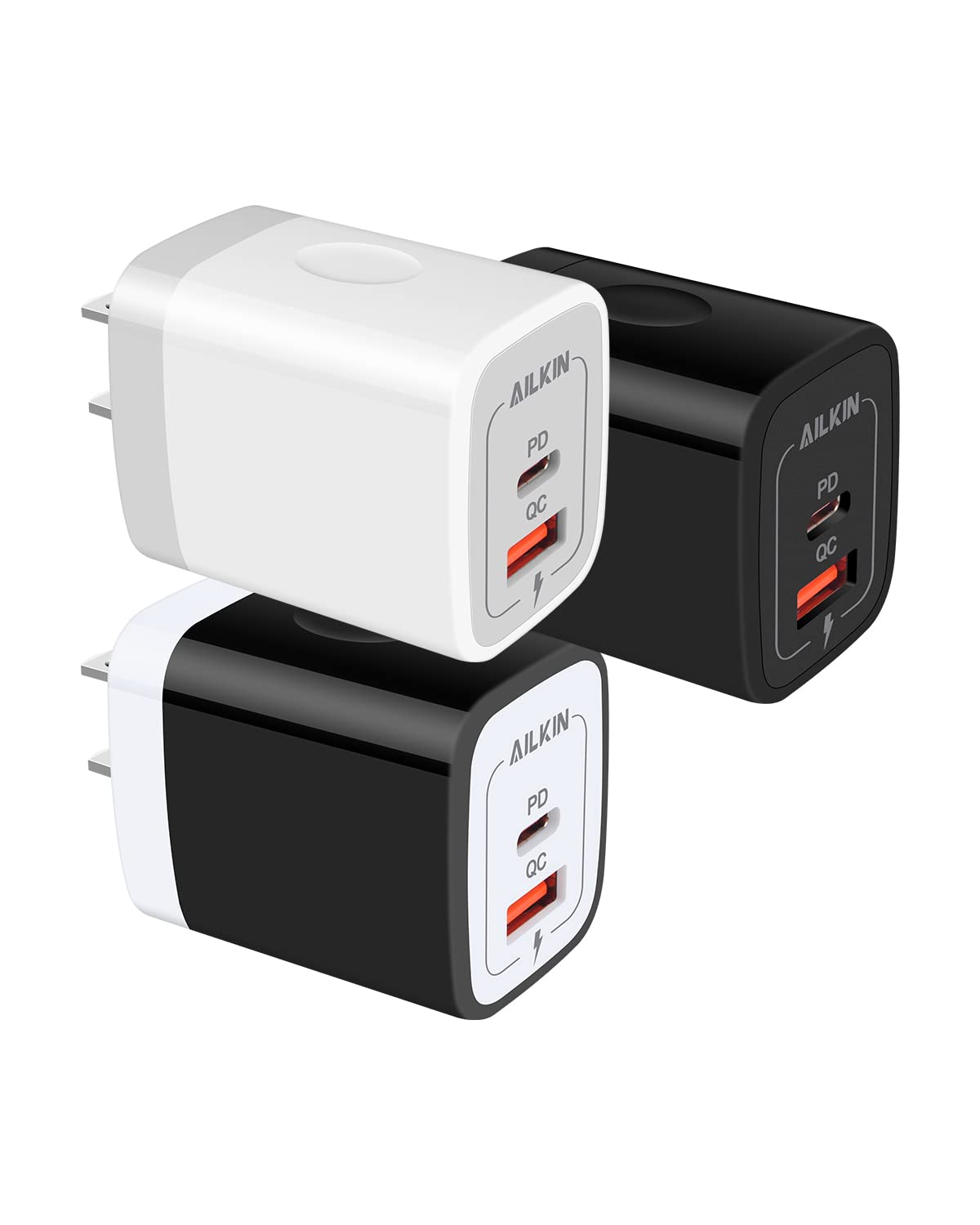 [3Pack/20W] USB C Charger Adapter, Dual-Port PD USBC Wall Charger Block for iPhone 17 Air 16e 16 Pro Max 16Pro 15, Type C Brick