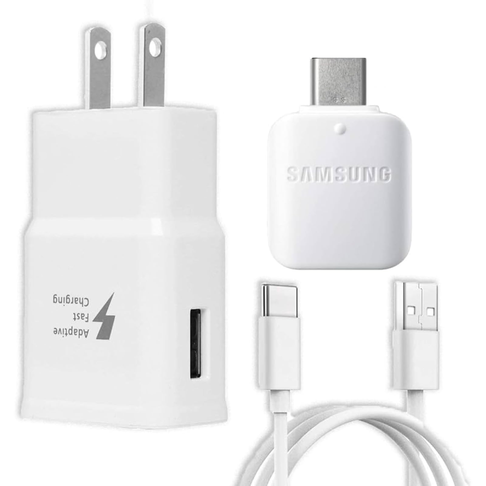 Fast Charger with USB Type C 6.6FT (2m) Cable & OTG Adapter for Samsung Galaxy S9/S9 Plus/S8/S8 Plus/S10/S10e/S10 Plus/Note 8/No
