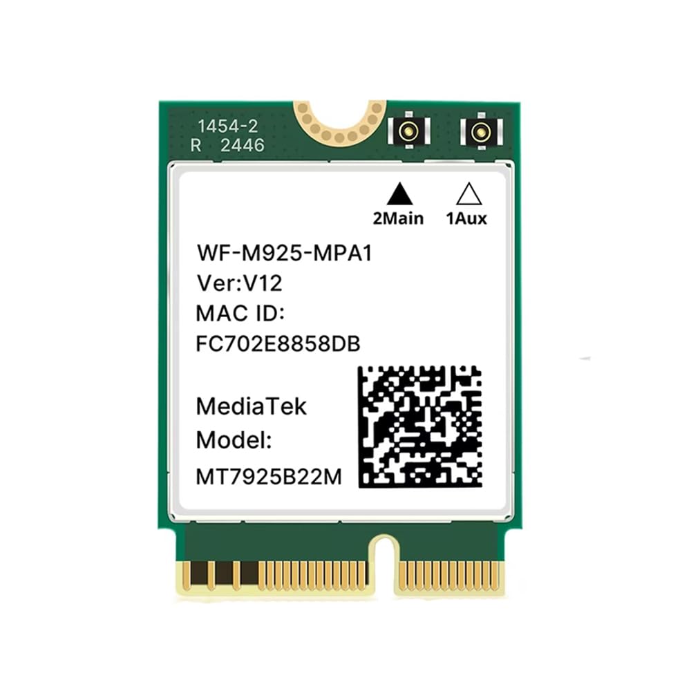 New MT7925 WiFi 7 Network Card 5400Mbps for Bluetooth 5.3 Tri Band 2.4G 5Ghz 6GHz M.2 NGFF Wireless Adapter for Win 10 Win 11