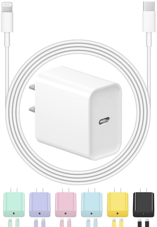 ROMITAZ iPhone Charger Fast Charging USB C Charger Block Type C Chargers Fast Charging 20W PD Wall Chargers with 6FT Cord for iP