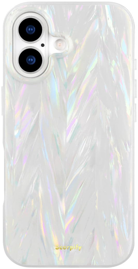 SCORPIFY for iPhone 17 Case [Compatible with MagSafe] with Colorful Pearl Aurora Spine Design, Cute Clear Magnetic Phone Cover f