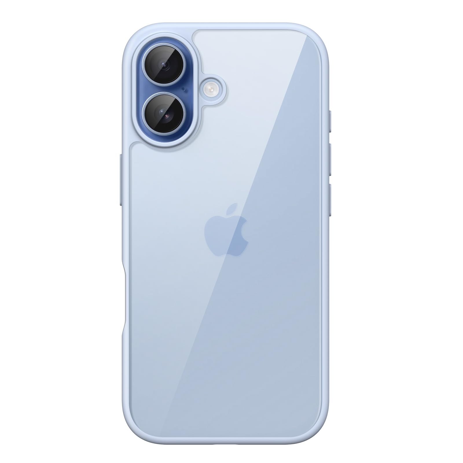 JETech Case for iPhone 17 6.3-Inch, Shockproof Phone Bumper Cover, Solid Color Matte TPU Frame, Anti-Scratch Clear Back (Mist Bl