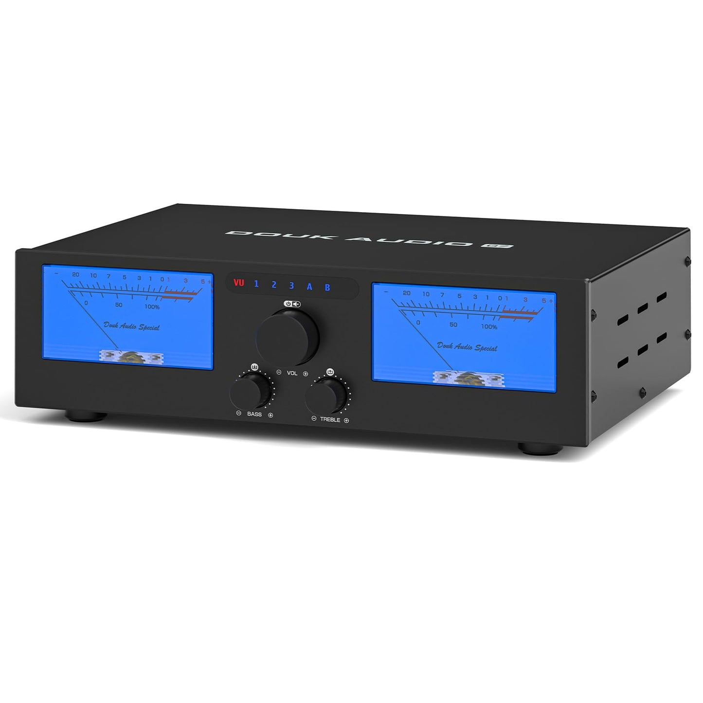 DoukAudio 600W 2/4 Channel Amp: 3-IN-2-OUT Speaker Selector | Digital Amplifier for DMP-A6 with Dual TPA3255 | Balanced XLR RCA