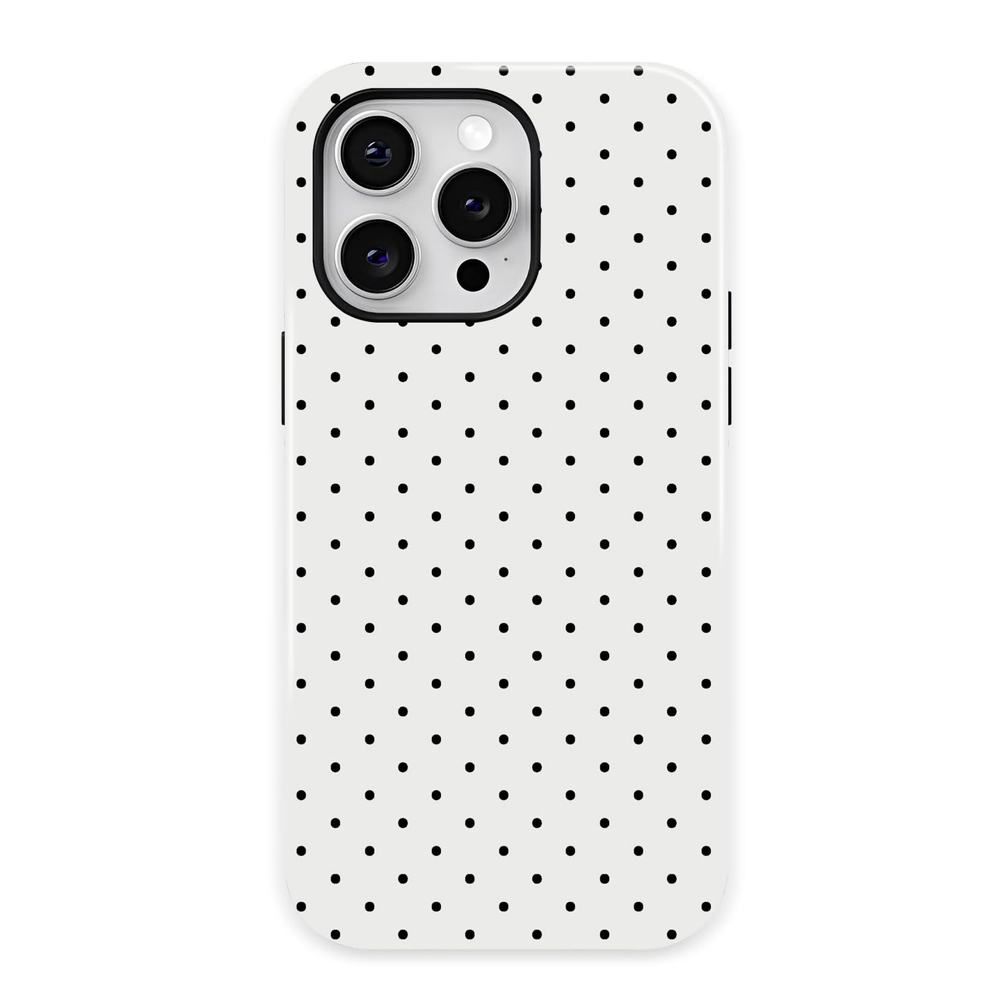 Zilkaifly Trendy Cute Hybrid 2 Layer White Polka Dot Phone Case for iPhone 12 Pro Max,White