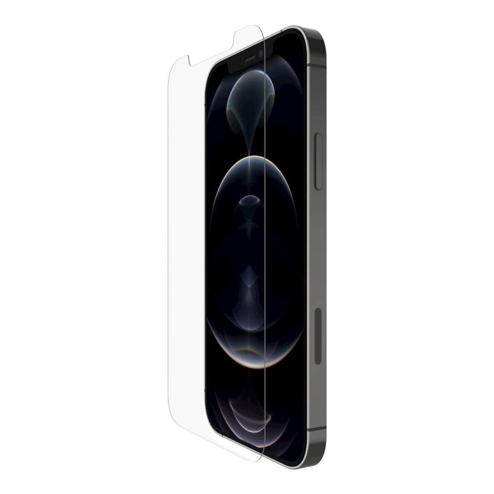 Belkin iPhone 12 Pro/iPhone 12 Screen Protector TemperedGlass Antimicrobial-Treated, Clear (OVA021zz)