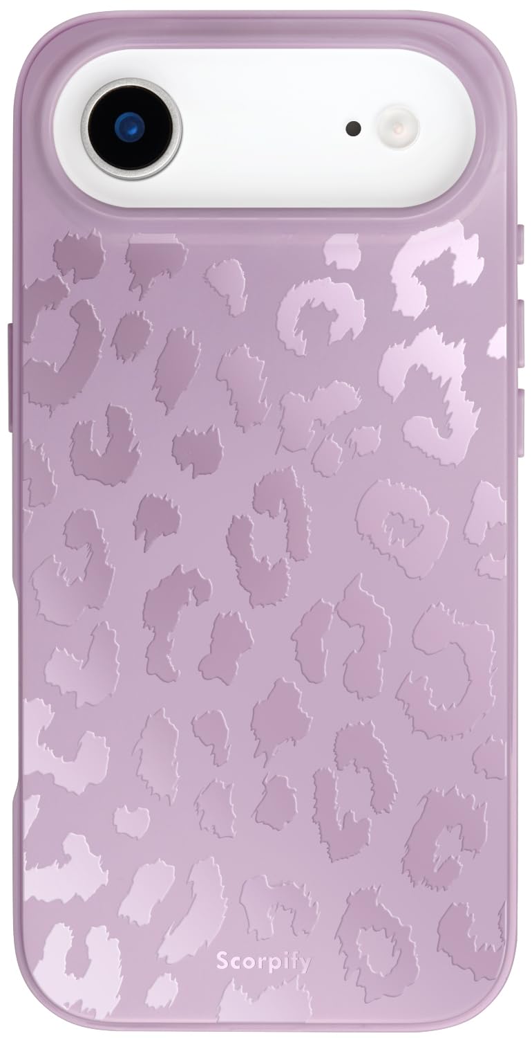 SCORPIFY for iPhone 17 Air Case [Compatible with MagSafe] with Matte Lavender Leopard Cheetah Print Design, Cute Magnetic Phone