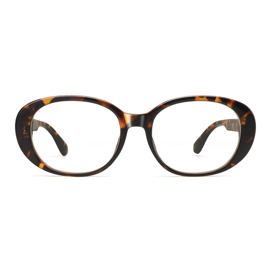 Dollger Retro Oversized Oval Blue Light Blocking Glasses for Women Men, Tortoise Cute Stylish 90s Glasses Y2k Eyewear Frame For