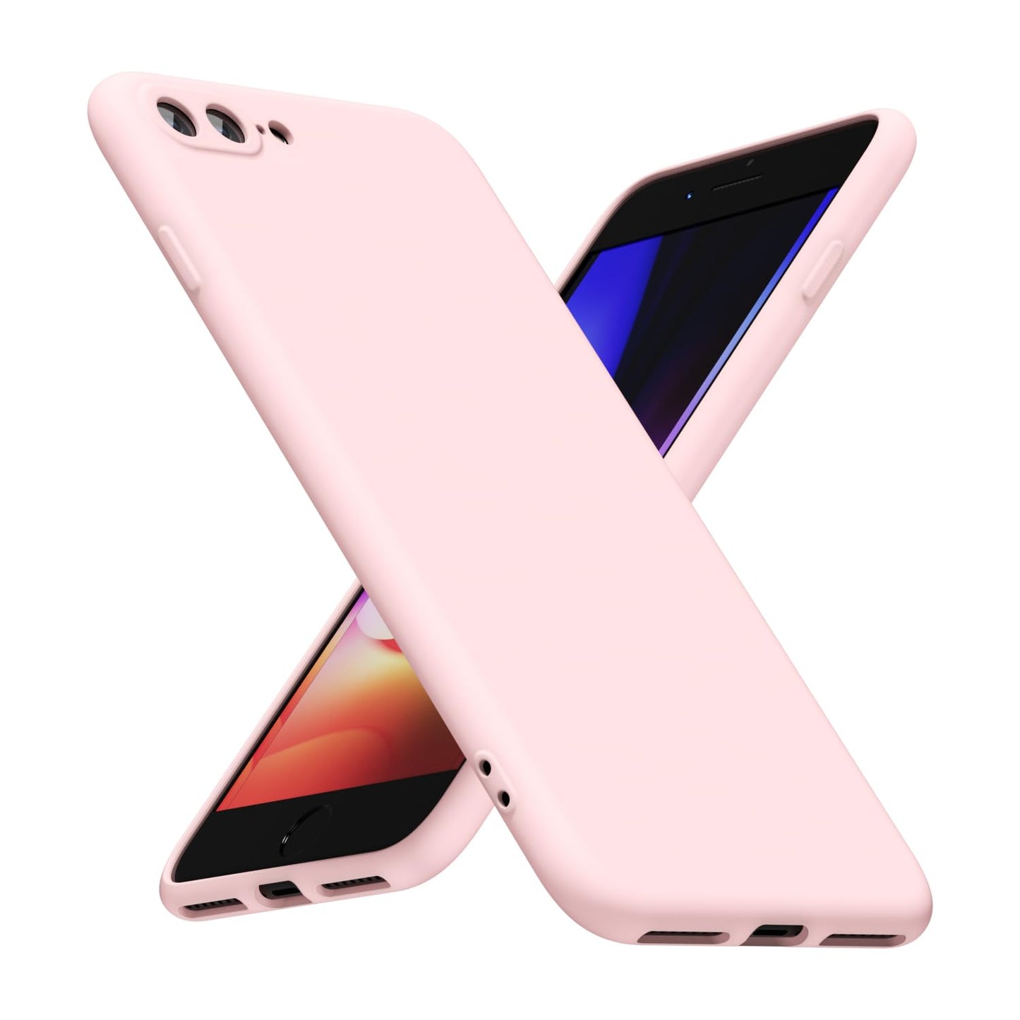 LoeoeL for iPhone 8 Plus/ 7 Plus Phone Case Silicone, Minimalist Ultra Thin Slim Soft Rubber Gel Solid Color Matte TPU Cute Case