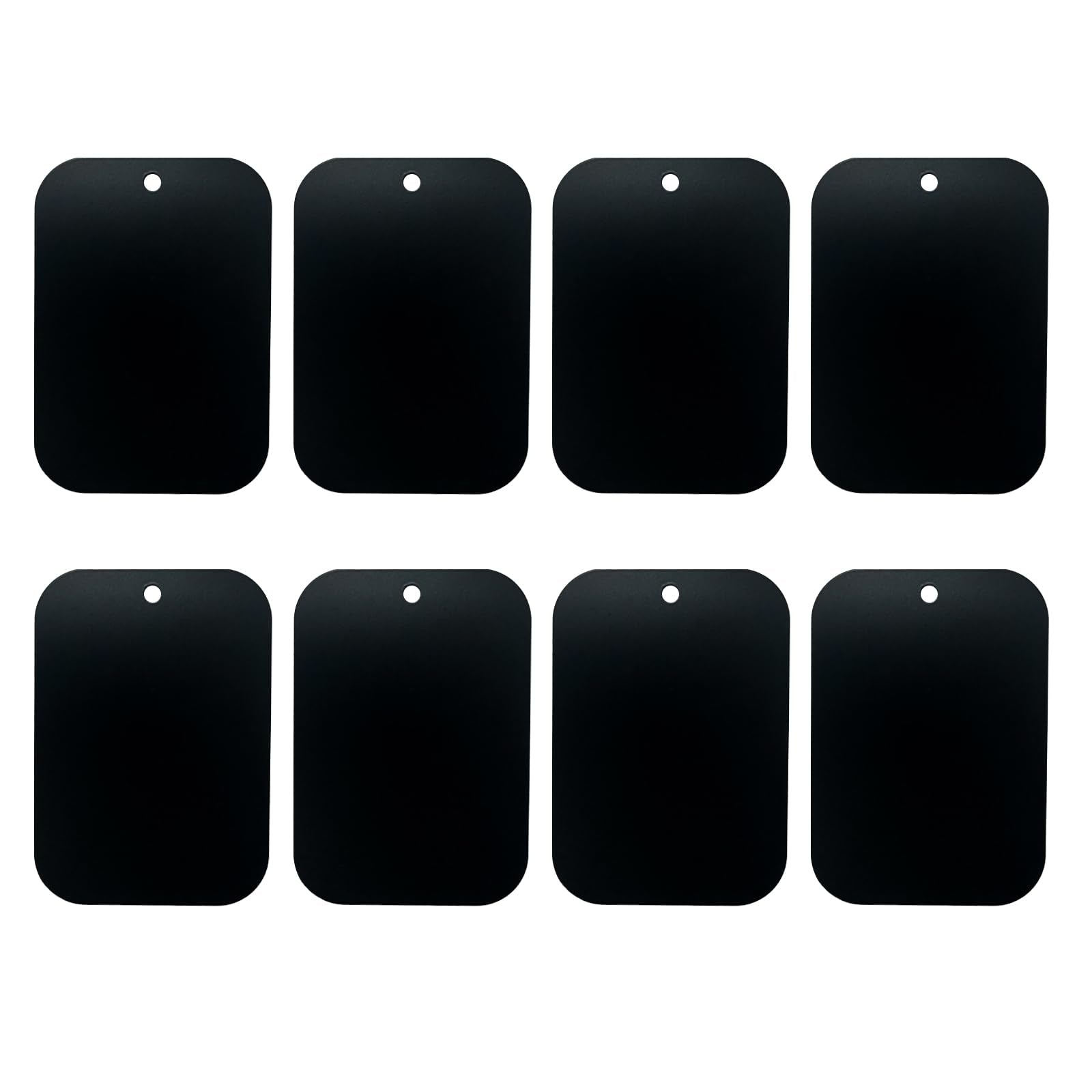 GDMINLO Mount Metal Plate(8Pack) for Magnetic Car Mount Phone Holder with Full Adhesive for Phone Magnet, 8X Rectangular (Black)
