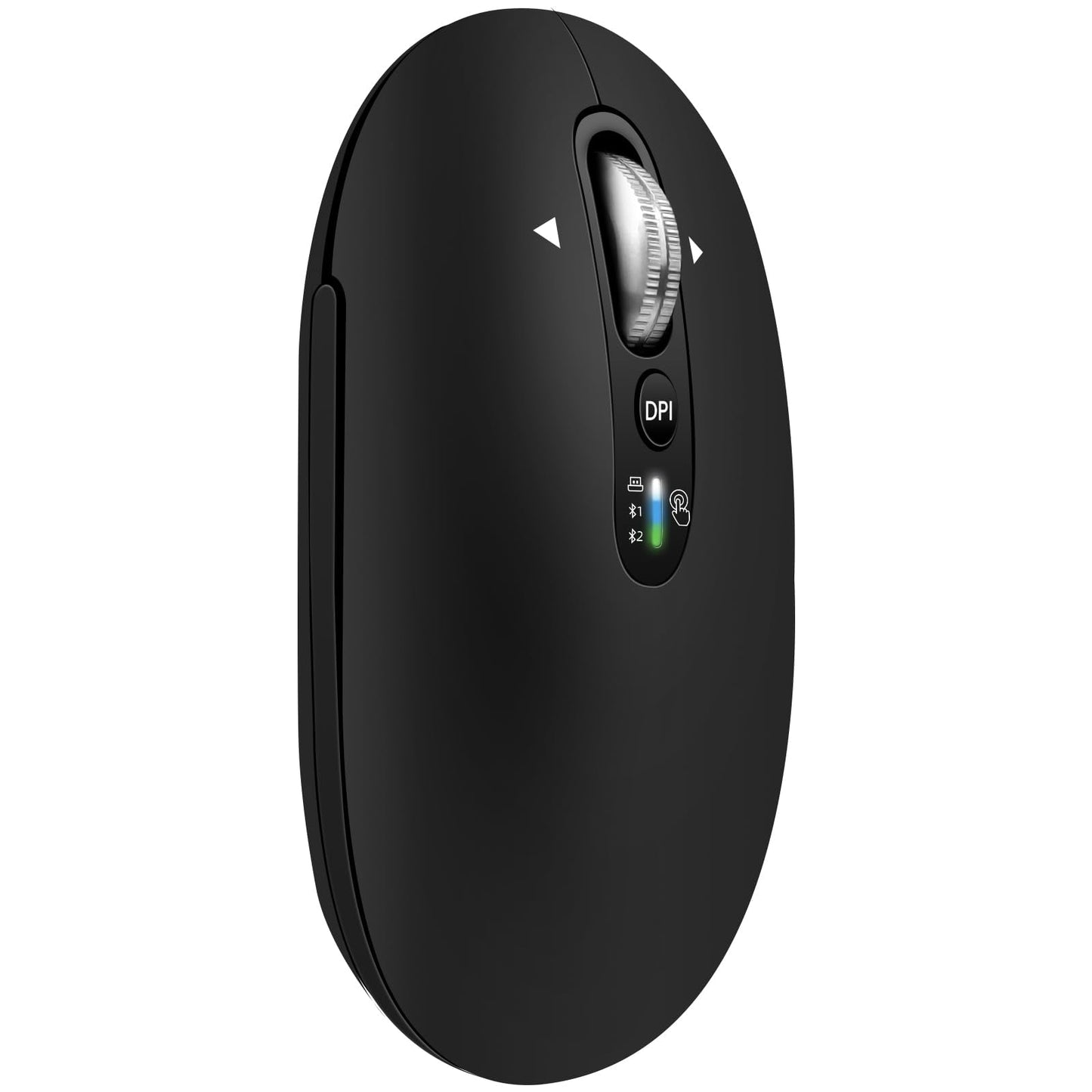 Wireless Bluetooth Mouse,USB+BT2,Slim Pebble Multi Device Small Travel Mice,Metal 4 Way Super Scrolling, 3000 DPI,8 Buttons,Quie