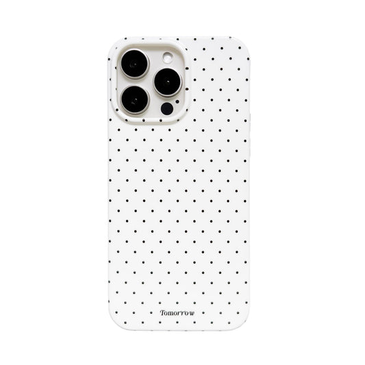 Faneiy for iPhone 15 Pro Max Case Cute Fashion Polka Dot Aesthetics Women Girly Stylish Protective Soft Shockproof Phone Case Wh
