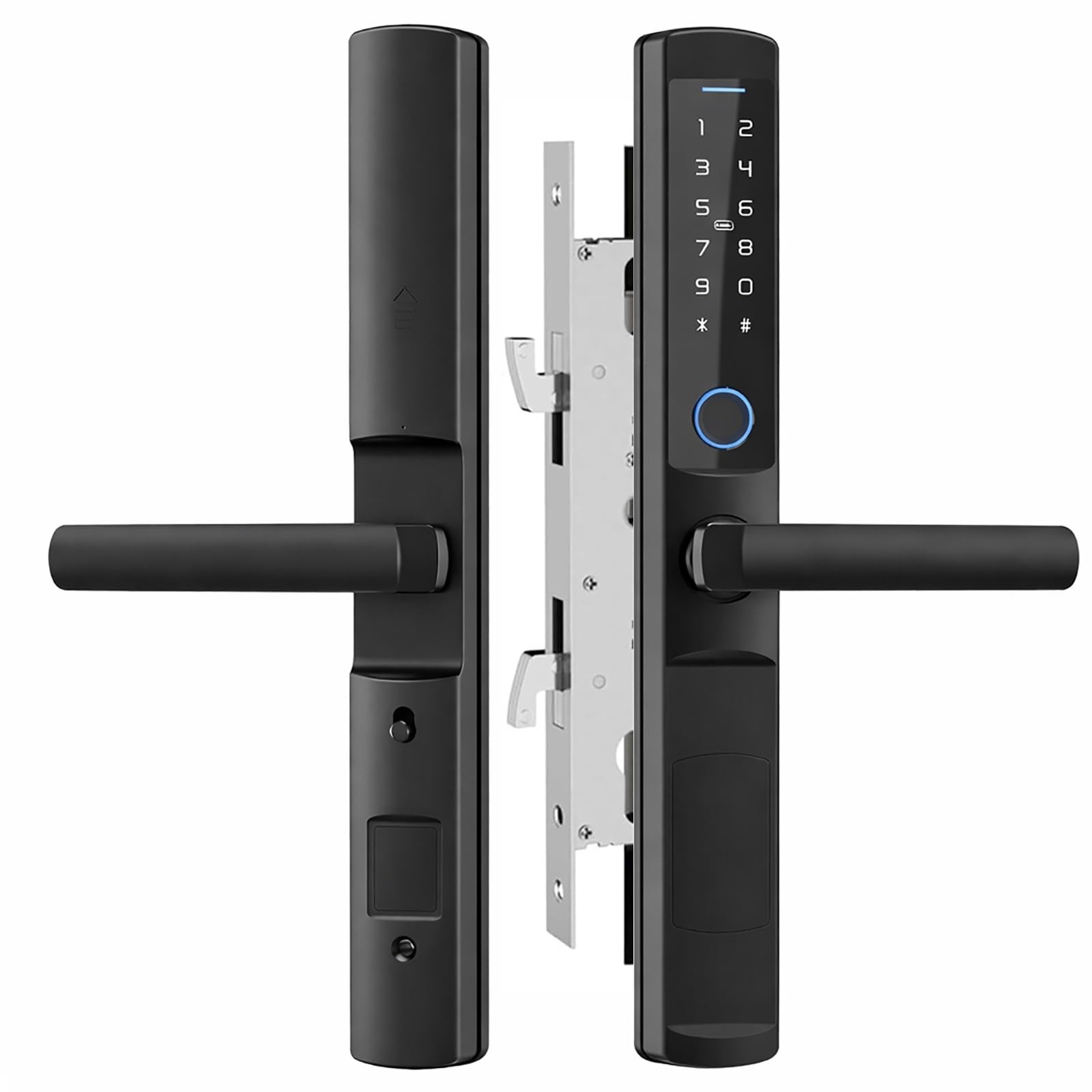 Zonixtec Smart Sliding Door Lock - Fingerprint & Digital Keypad Keyless Entry - Tuya App, IC Card & Emergency Keys - Professiona