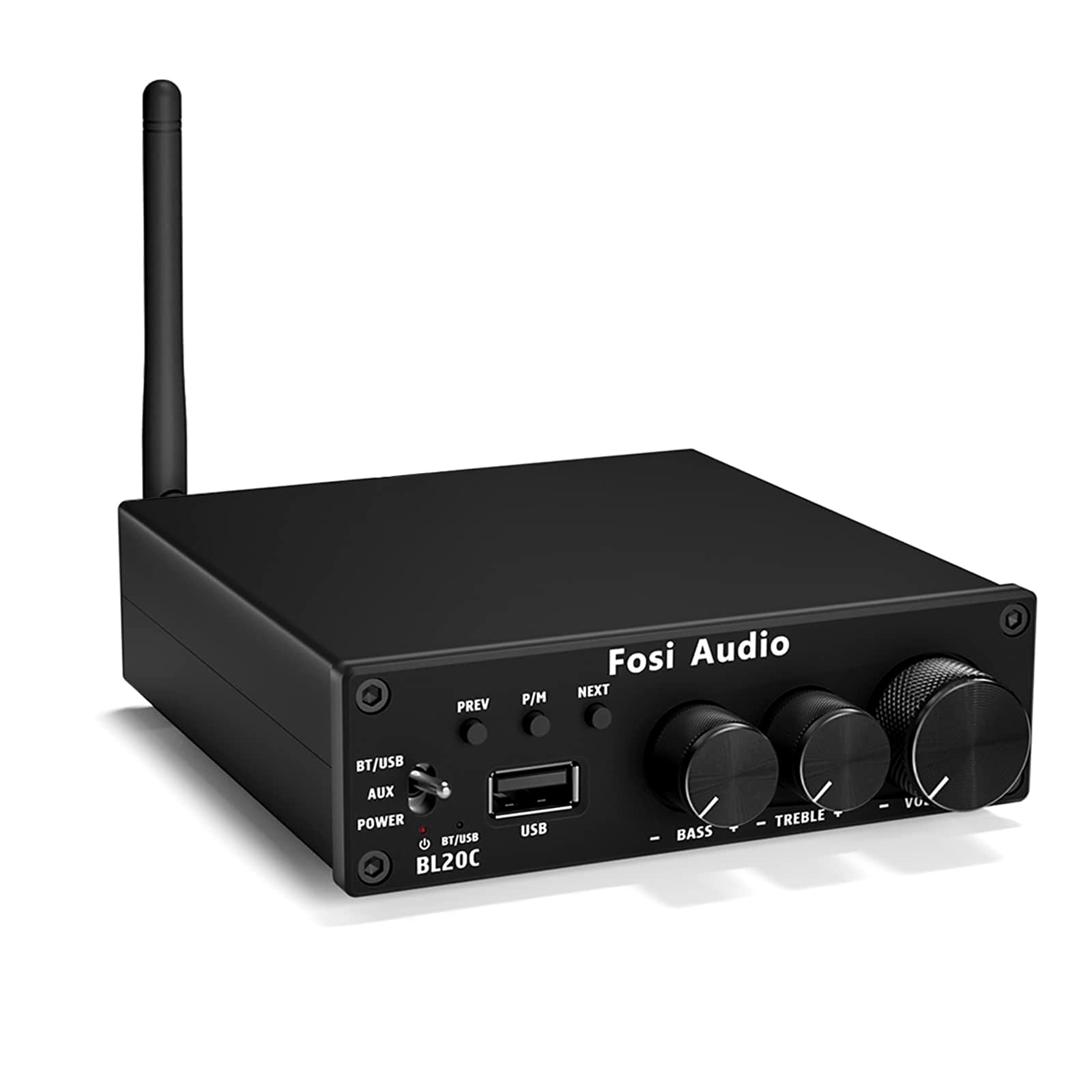 Fosi Audio BL20C Bluetooth 5.0 Stereo Audio Receiver Amplifier 320 Watts 2.1 CH Mini Hi-Fi Class D TDA7498E Integrated Amp U-Dis