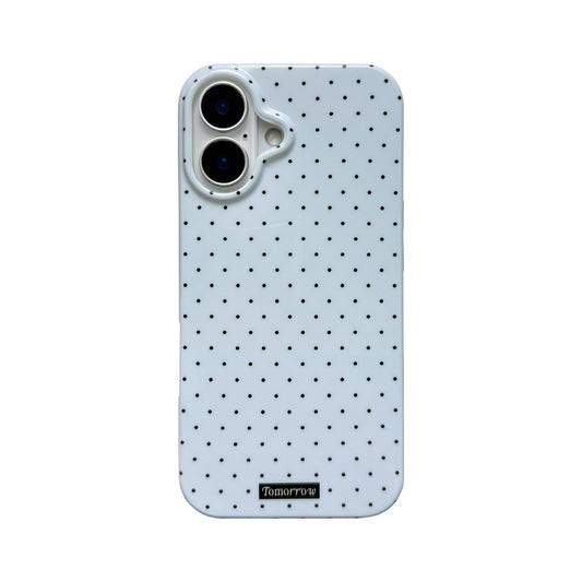 Faneiy for iPhone 16 Case Cute Fashion Polka Dot Aesthetics Women Girly Stylish Protective Soft Shockproof Phone Case Blue