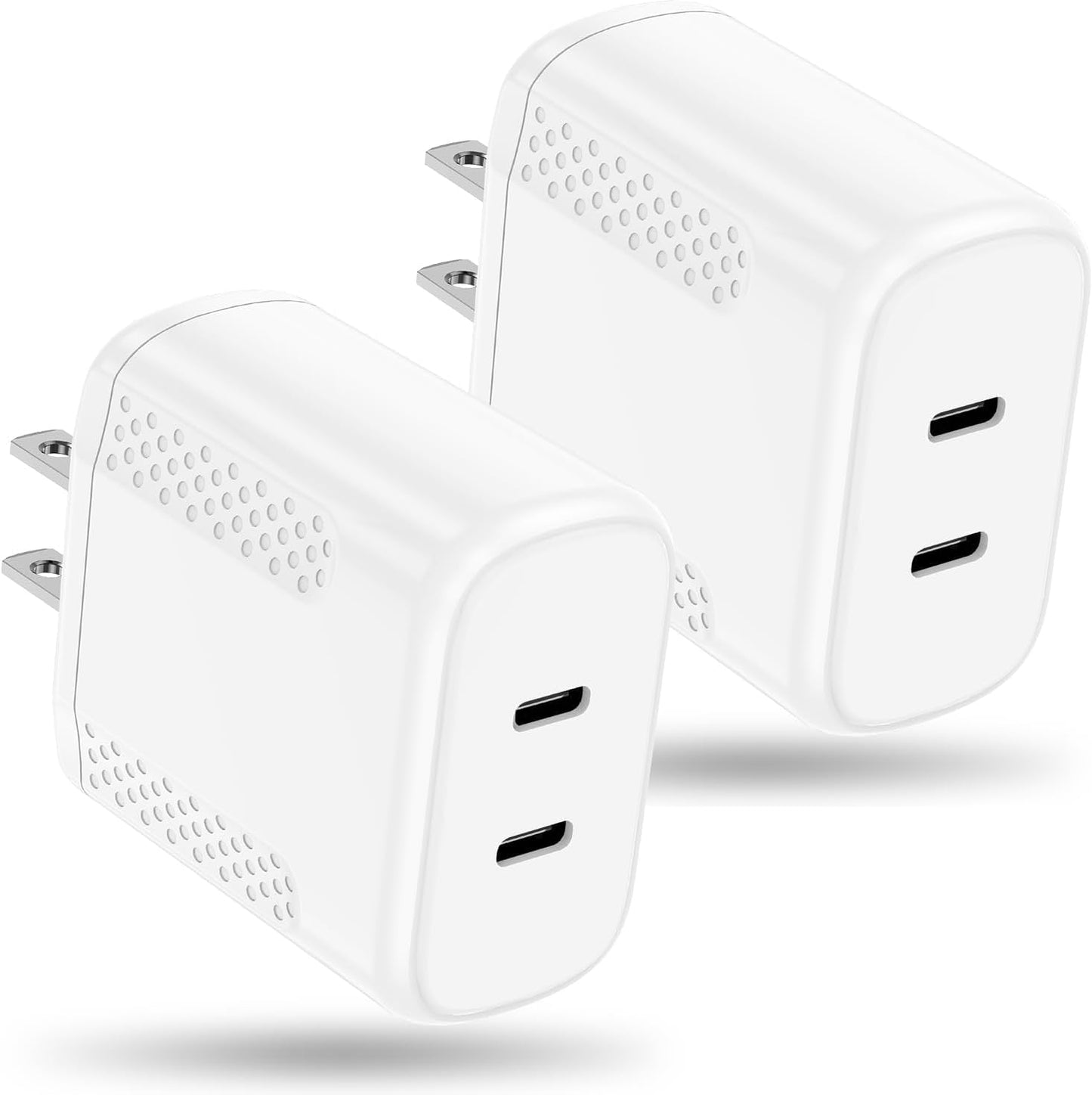40W Total Dual USB C Charger,2-Port 20W Fast USB C Power Adapter Wall Charger Plug Type C Charging Block for Laptop Computer & T