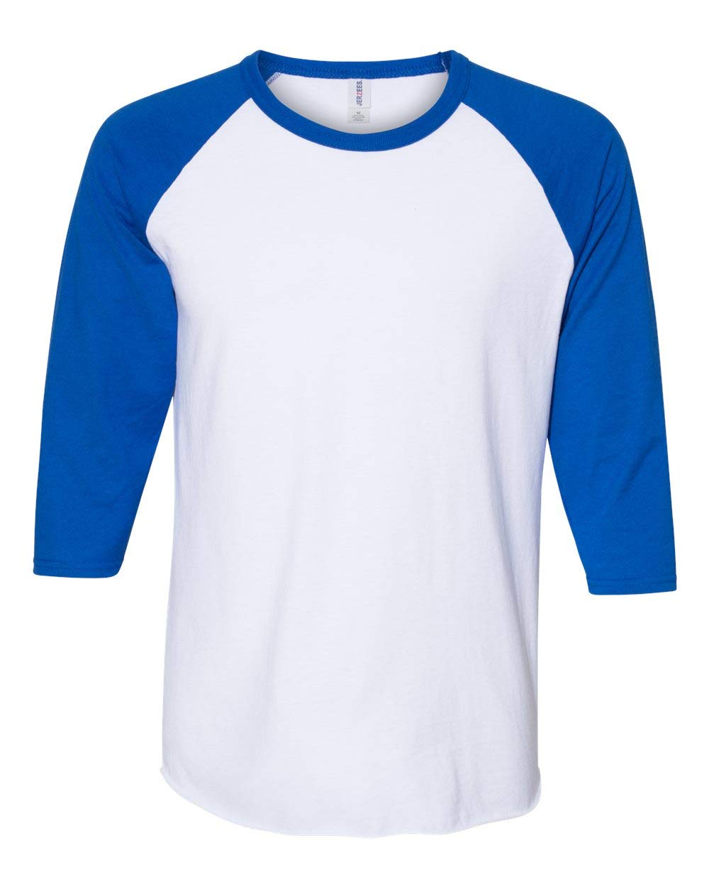 Jerzees 5.2 oz., Premium Blend Ring-Spun Raglan Baseball T-Shirt S WHITE/ ROYAL