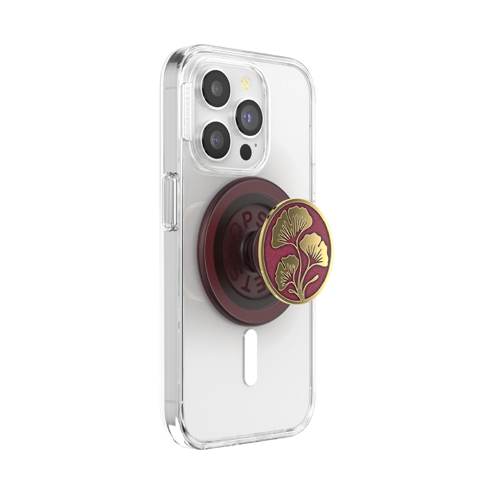 PopSockets Phone Grip for MagSafe, Magnetic Holder, Phone Stand, Red - Oxblood
