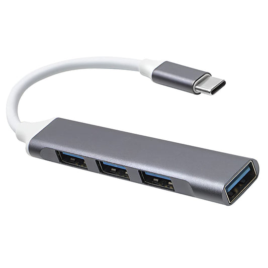 USB C to USB Hub Multiport Adapter, Aluminum 4 Ports USB C Splitter for Laptop,for MacBook Pro/Air, iPad Pro, Dell, Chromebook K